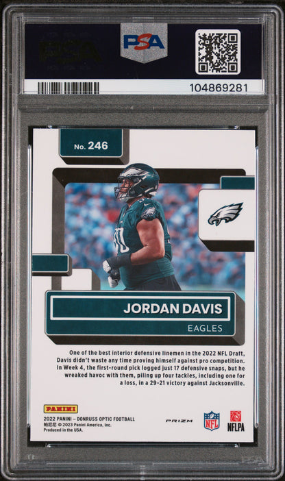 2022 Panini Donruss Optic #246 Jordan Davis Stars PSA 9