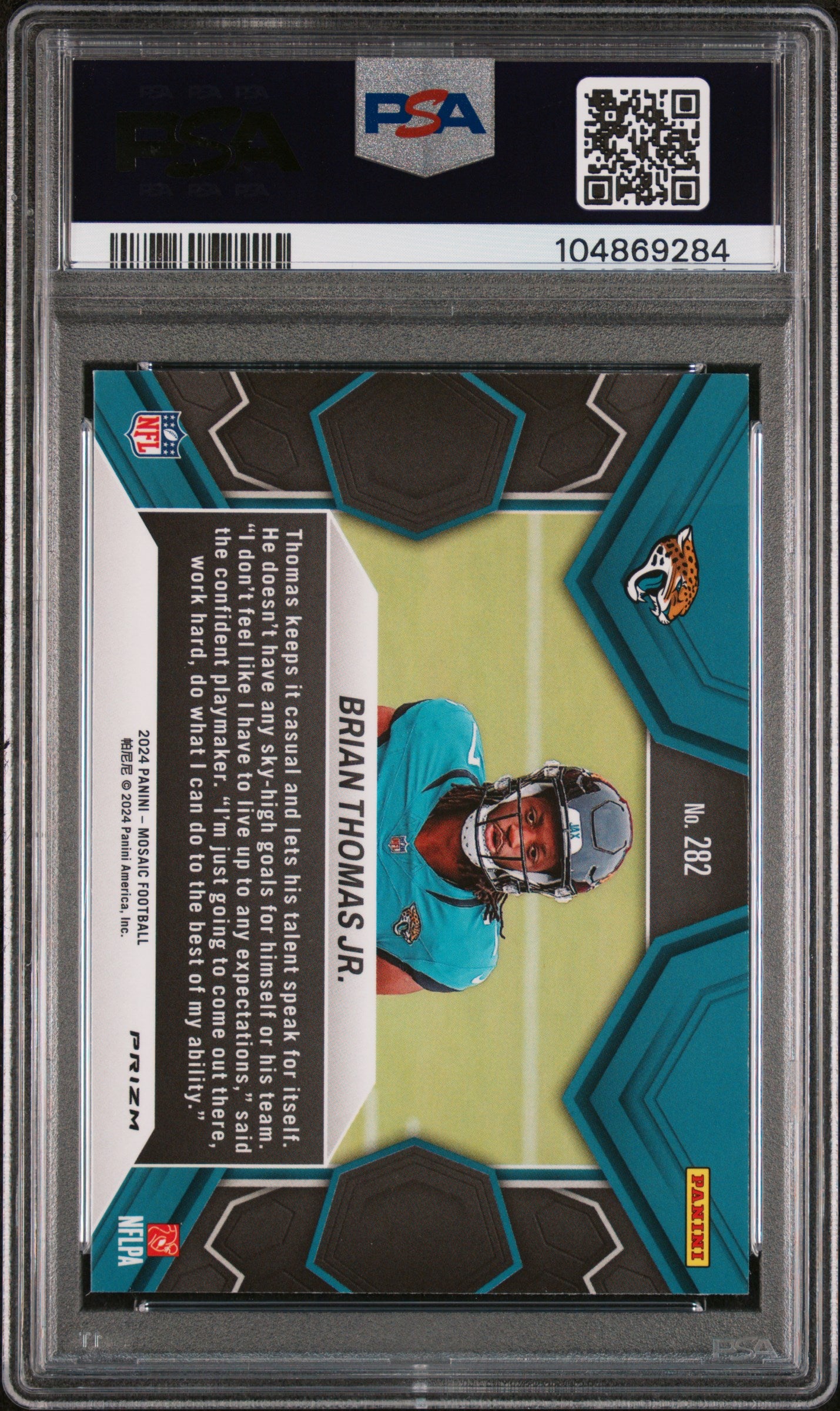 2024 Panini Mosaic #282 Brian Thomas Jr. Reactive Blue PSA 9