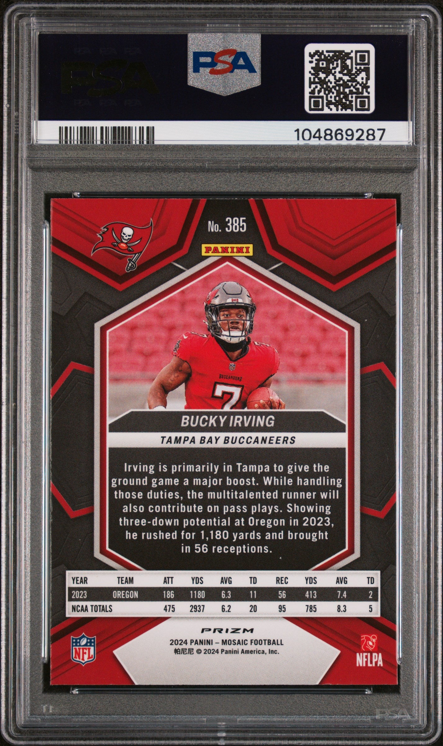 2024 Panini Mosaic #385 Bucky Irving Green PSA 10