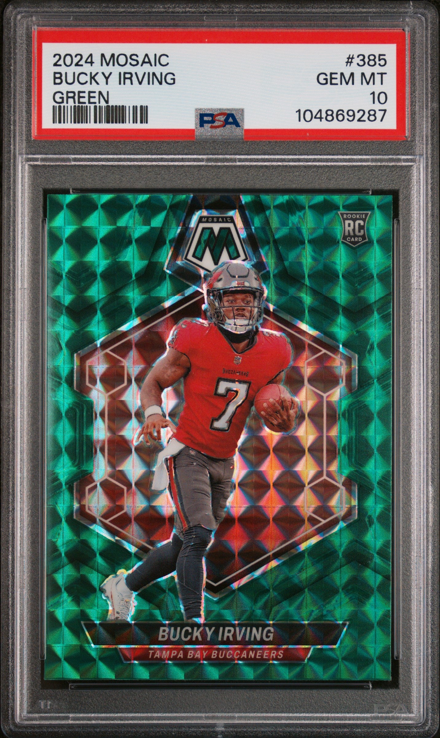 2024 Panini Mosaic #385 Bucky Irving Green PSA 10