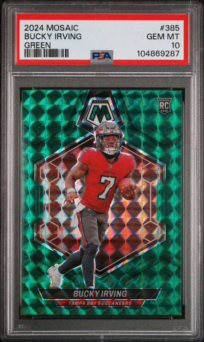 2024 Panini Mosaic #385 Bucky Irving Green PSA 10