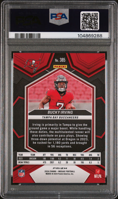 2024 Panini Mosaic #385 Bucky Irving Reactive Blue PSA 10