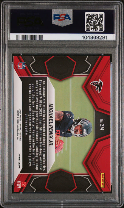 2024 Panini Mosaic #274 Michael Penix Jr. Reactive Yellow PSA 9