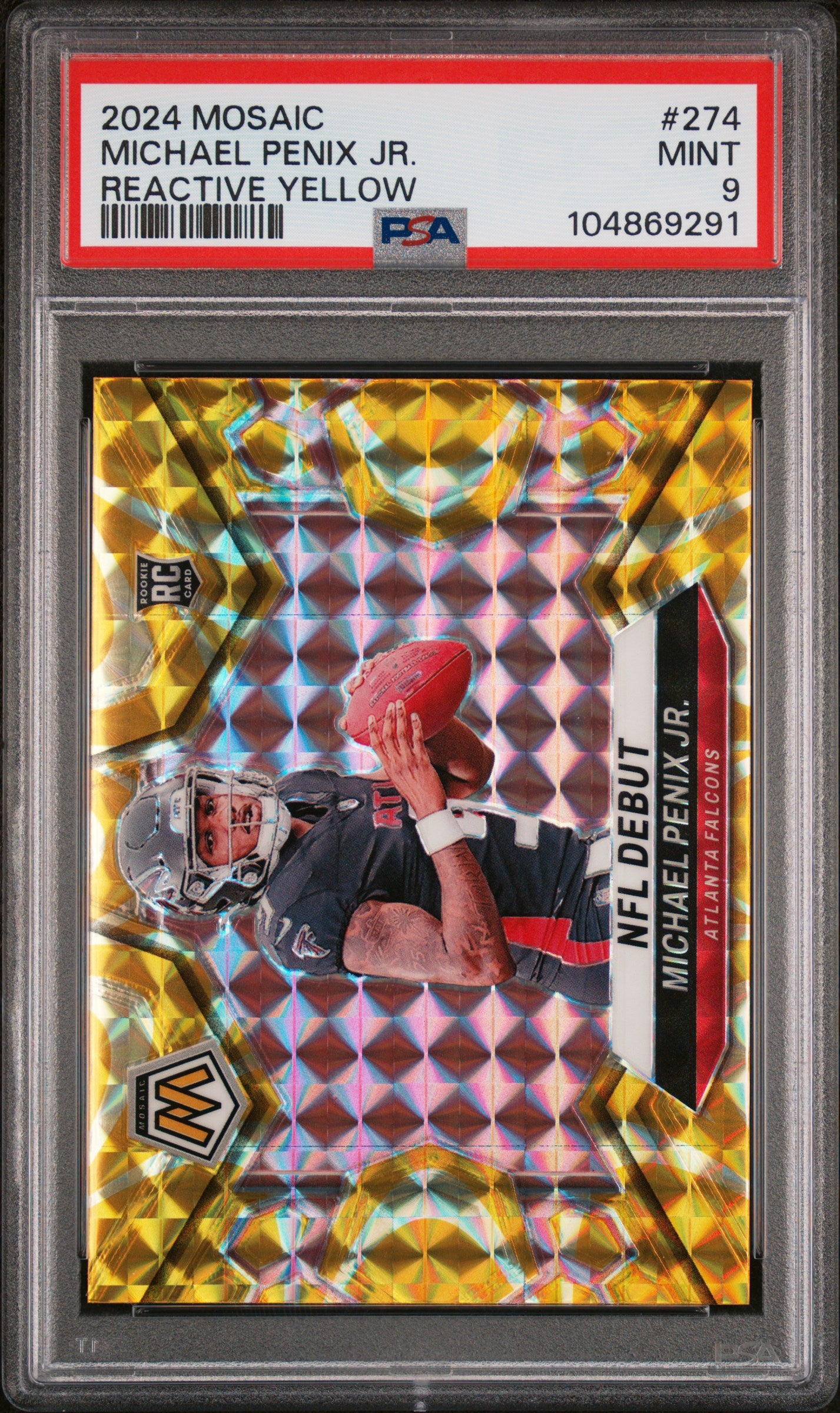 2024 Panini Mosaic #274 Michael Penix Jr. Reactive Yellow PSA 9