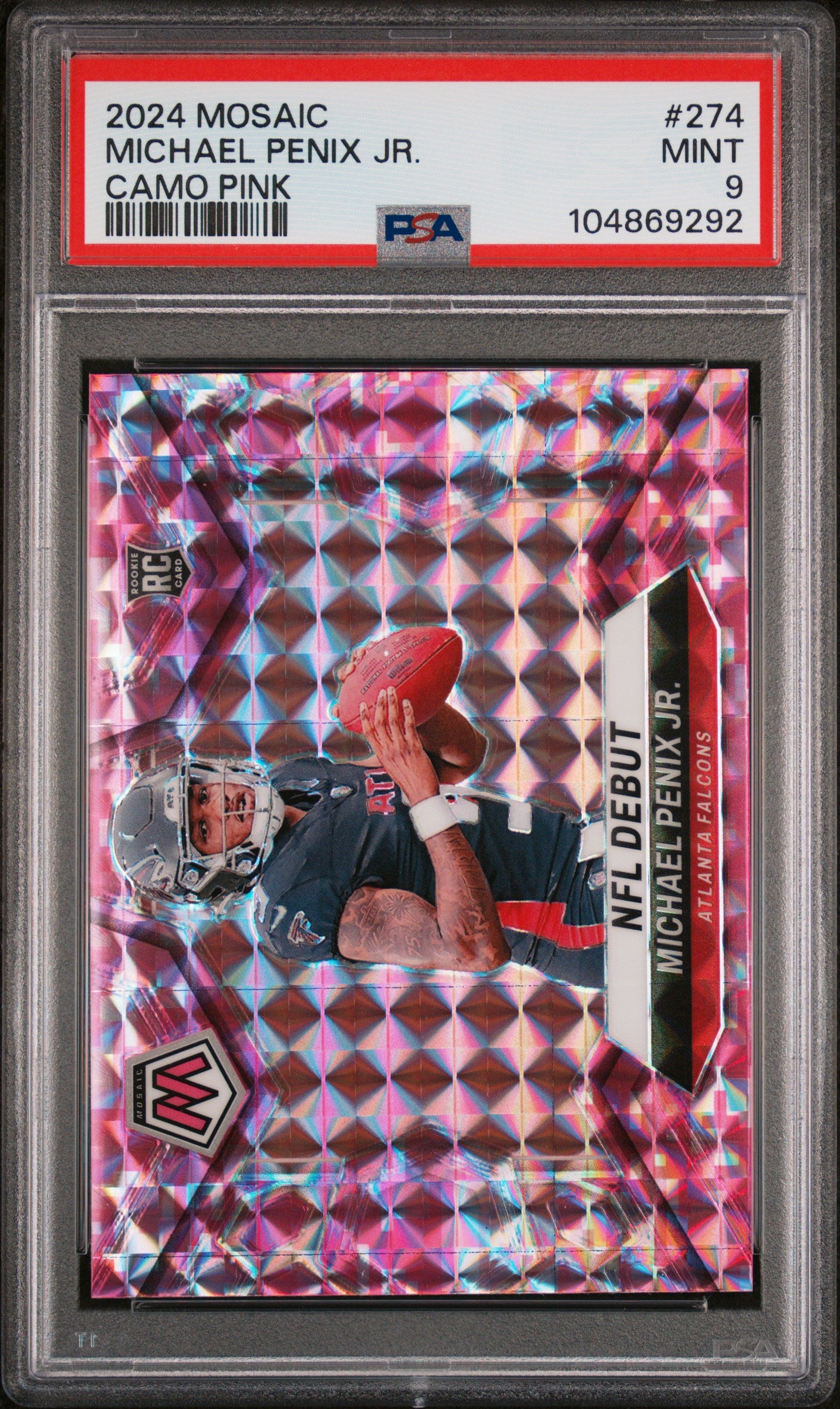 2024 Panini Mosaic #274 Michael Penix Jr. Camo Pink PSA 9