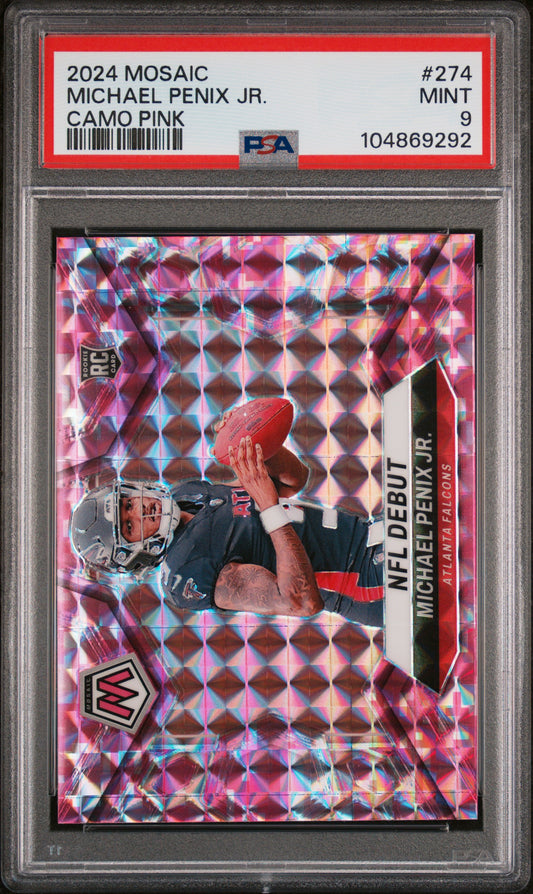 2024 Panini Mosaic #274 Michael Penix Jr. Camo Pink PSA 9
