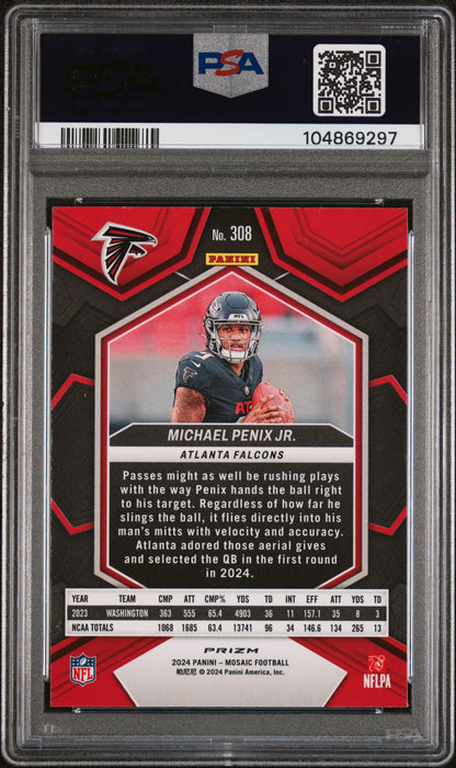 2024 Panini Mosaic #308 Michael Penix Jr. Camo Pink PSA 10
