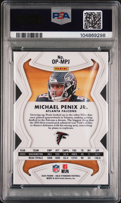 2024 Panini Gold Standard Opulence Rookie #OPMPJ Michael Penix Jr. PSA 10