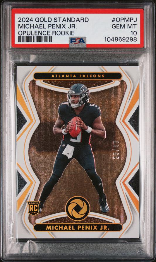 2024 Panini Gold Standard Opulence Rookie #OPMPJ Michael Penix Jr. PSA 10
