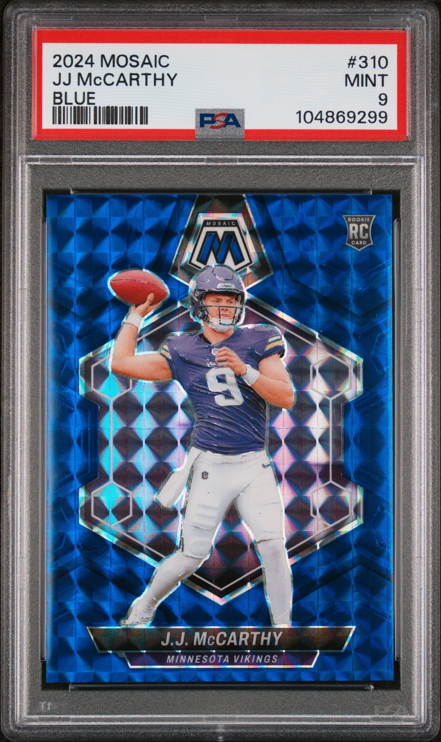 2024 Panini Mosaic #310 Jj Mccarthy Blue PSA 9