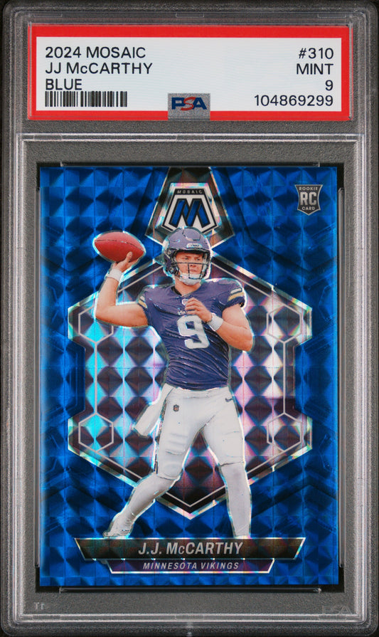 2024 Panini Mosaic #310 Jj Mccarthy Blue PSA 9