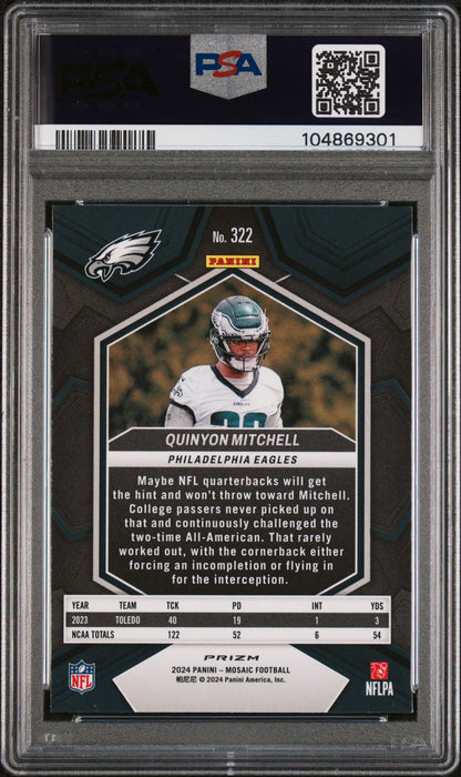 2024 Panini Mosaic #322 Quinyon Mitchell Honeycomb PSA 9