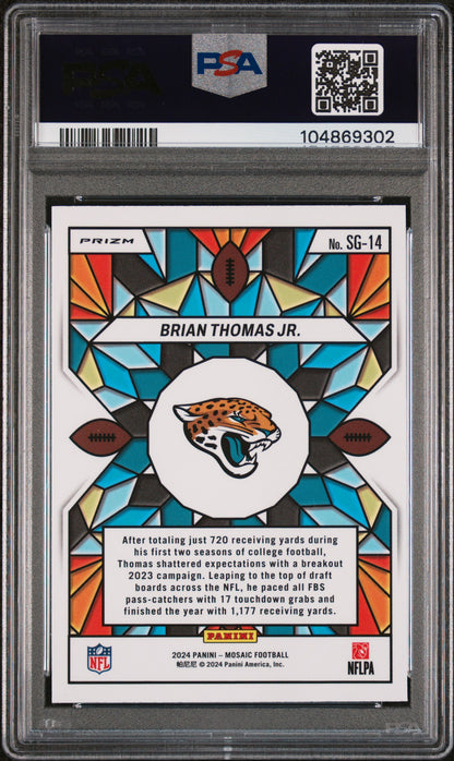 2024 Panini Mosaic Stained Glass #SG14 Brian Thomas Jr. PSA 10
