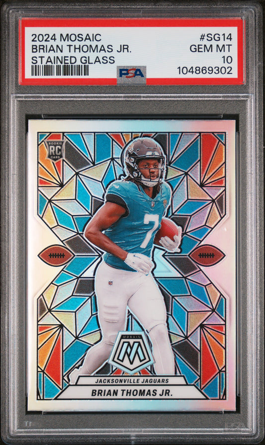 2024 Panini Mosaic Stained Glass #SG14 Brian Thomas Jr. PSA 10