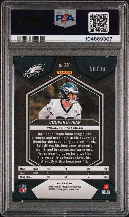 2024 Panini Mosaic #340 Cooper Dejean Blue PSA 9