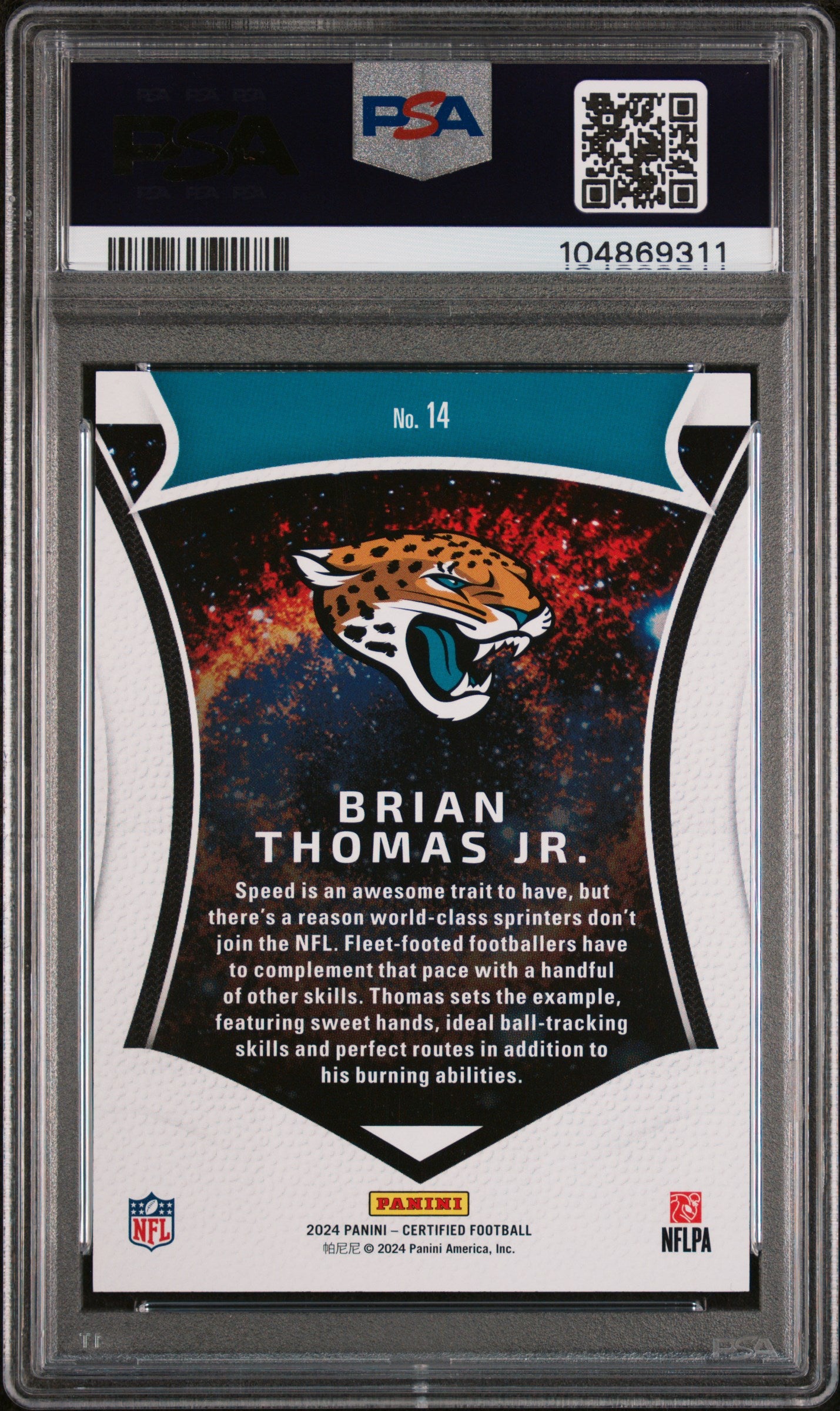 2024 Panini Certified  #14 Brian Thomas Jr. Certified Mirror Bronze/299 PSA 9