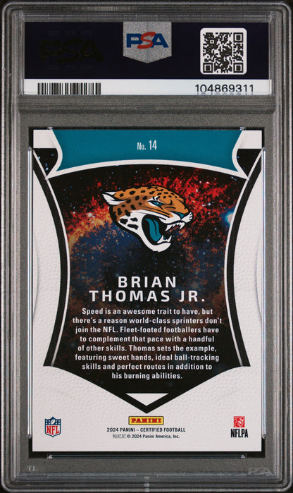 2024 Panini Certified  #14 Brian Thomas Jr. Certified Mirror Bronze/299 PSA 9