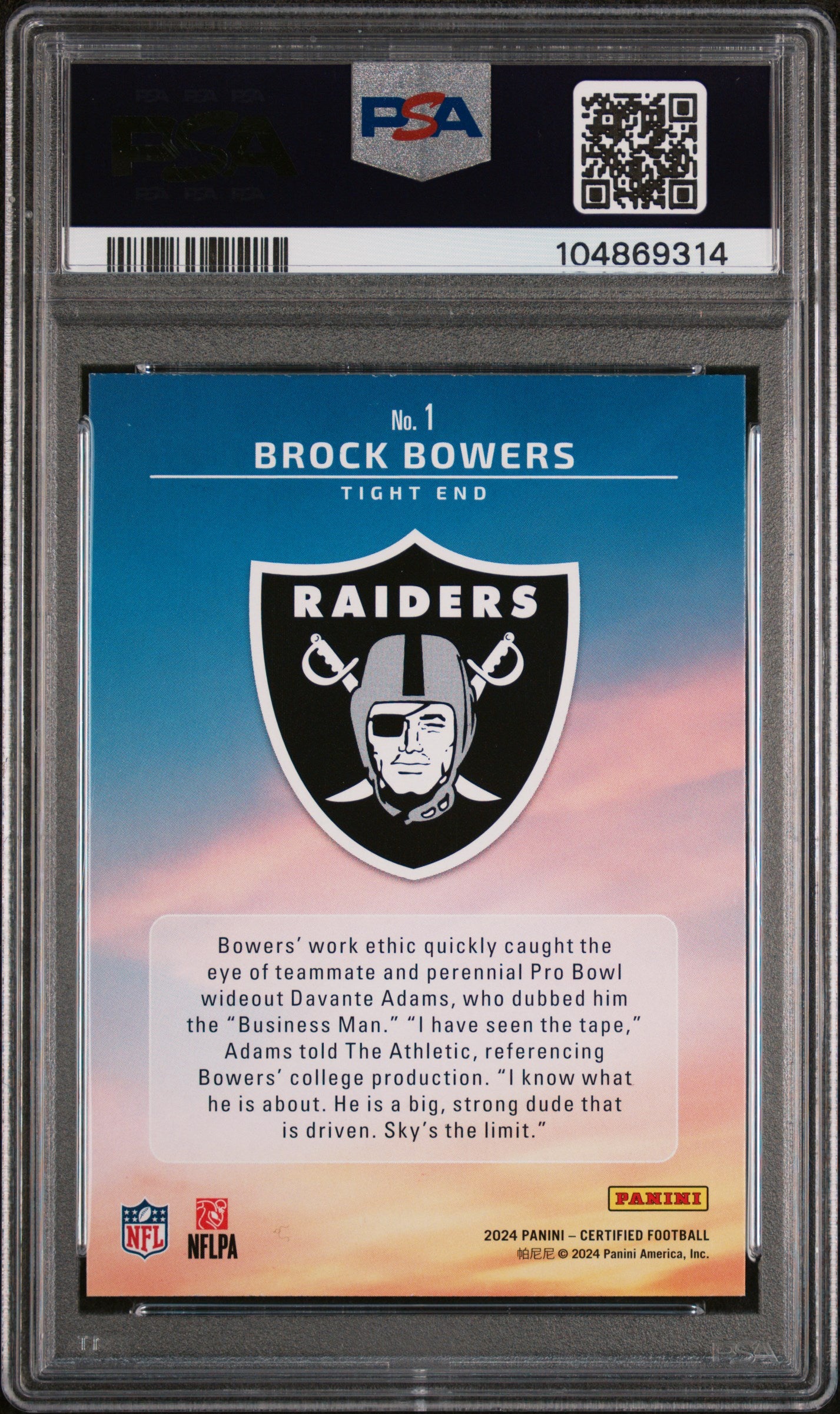 2024 Panini Certified Franchise Foundations #1 Brock Bowers PSA 9