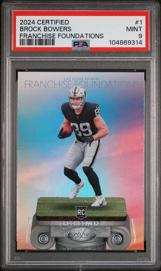 2024 Panini Certified Franchise Foundations #1 Brock Bowers PSA 9