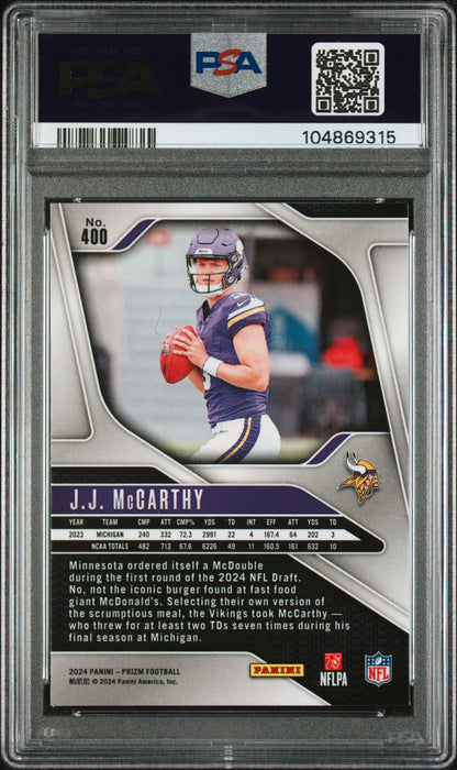 2024 Panini Prizm #400 Jj Mccarthy PSA 8