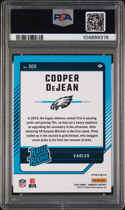 2024 Panini Donruss #305 Cooper Dejean Optic Preview-Red Pandora PSA 9