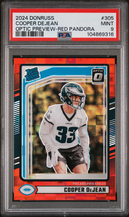 2024 Panini Donruss #305 Cooper Dejean Optic Preview-Red Pandora PSA 9