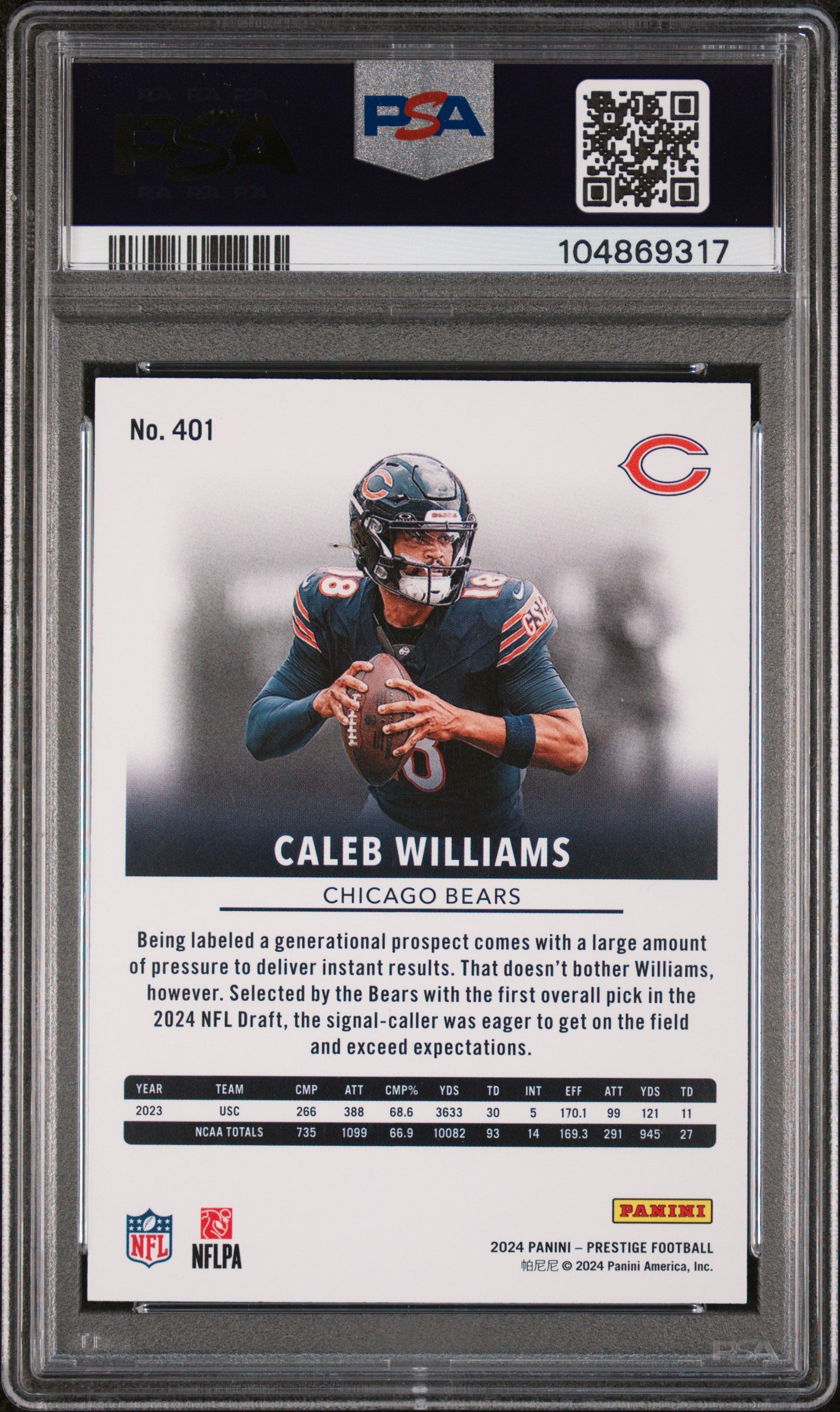 2024 Panini Prestige #401 Caleb Williams PSA 9