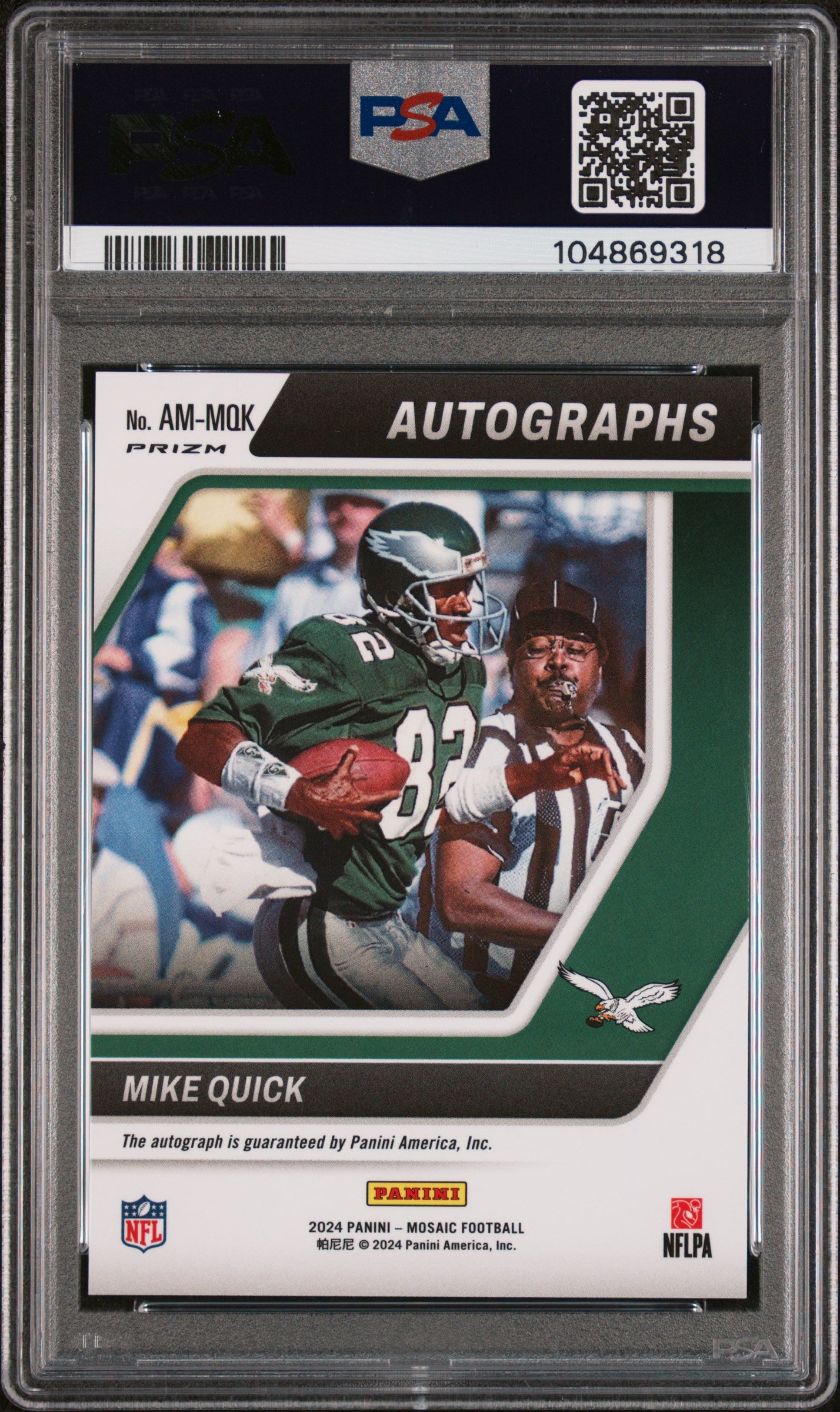 2024 Panini Mosaic Autographs Mosaic #AMMQK Mike Quick Autograph Mosaic PSA 10