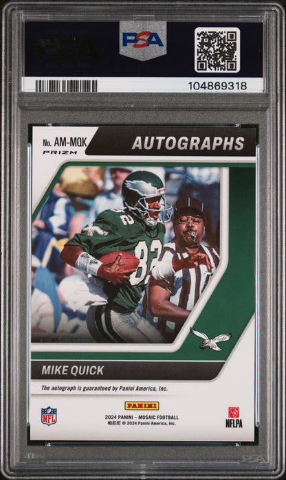 2024 Panini Mosaic Autographs Mosaic #AMMQK Mike Quick Autograph Mosaic PSA 10