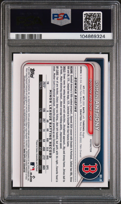2024 Bowman Draft #BDC19 Roman Anthony Chrome-Refractor PSA 10