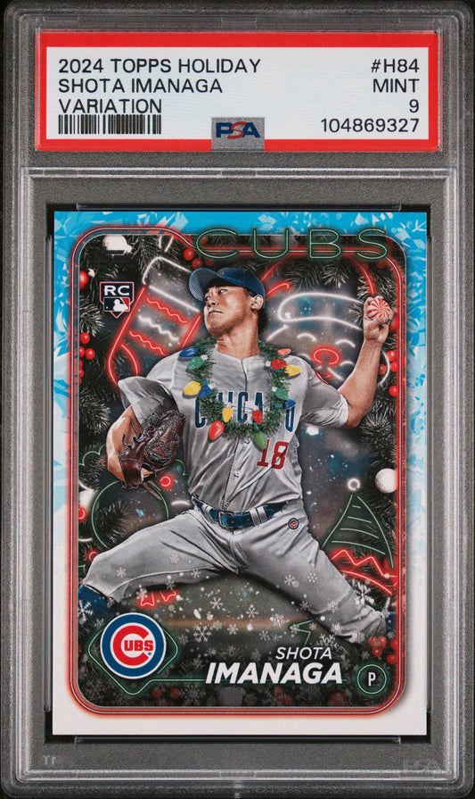 2024 Topps Holiday #H84 Shota Imanaga Variation PSA 9