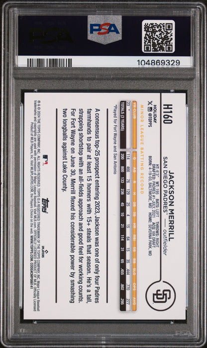 2024 Topps Holiday #H160 Jackson Merrill PSA 9