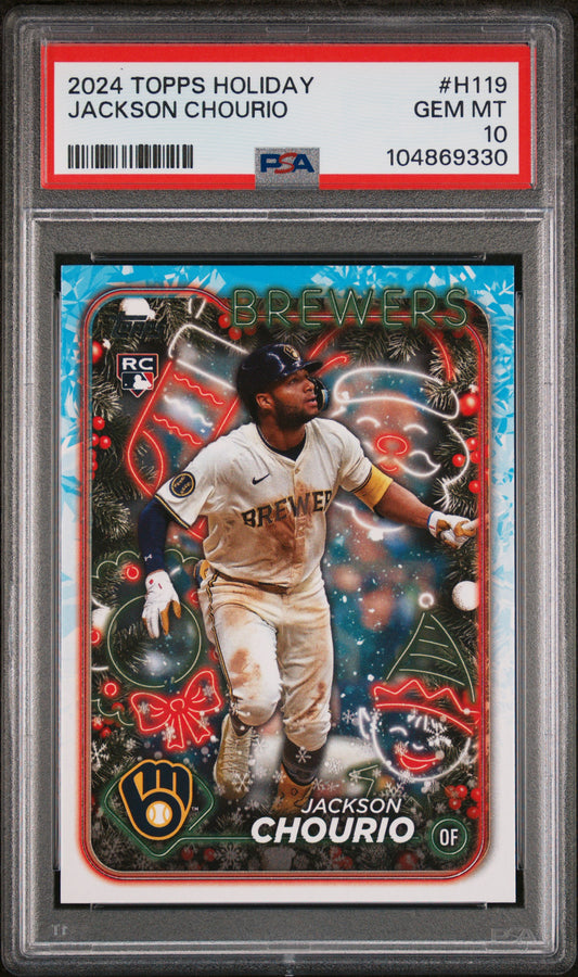 2024 Topps Holiday #H119 Jackson Chourio PSA 10