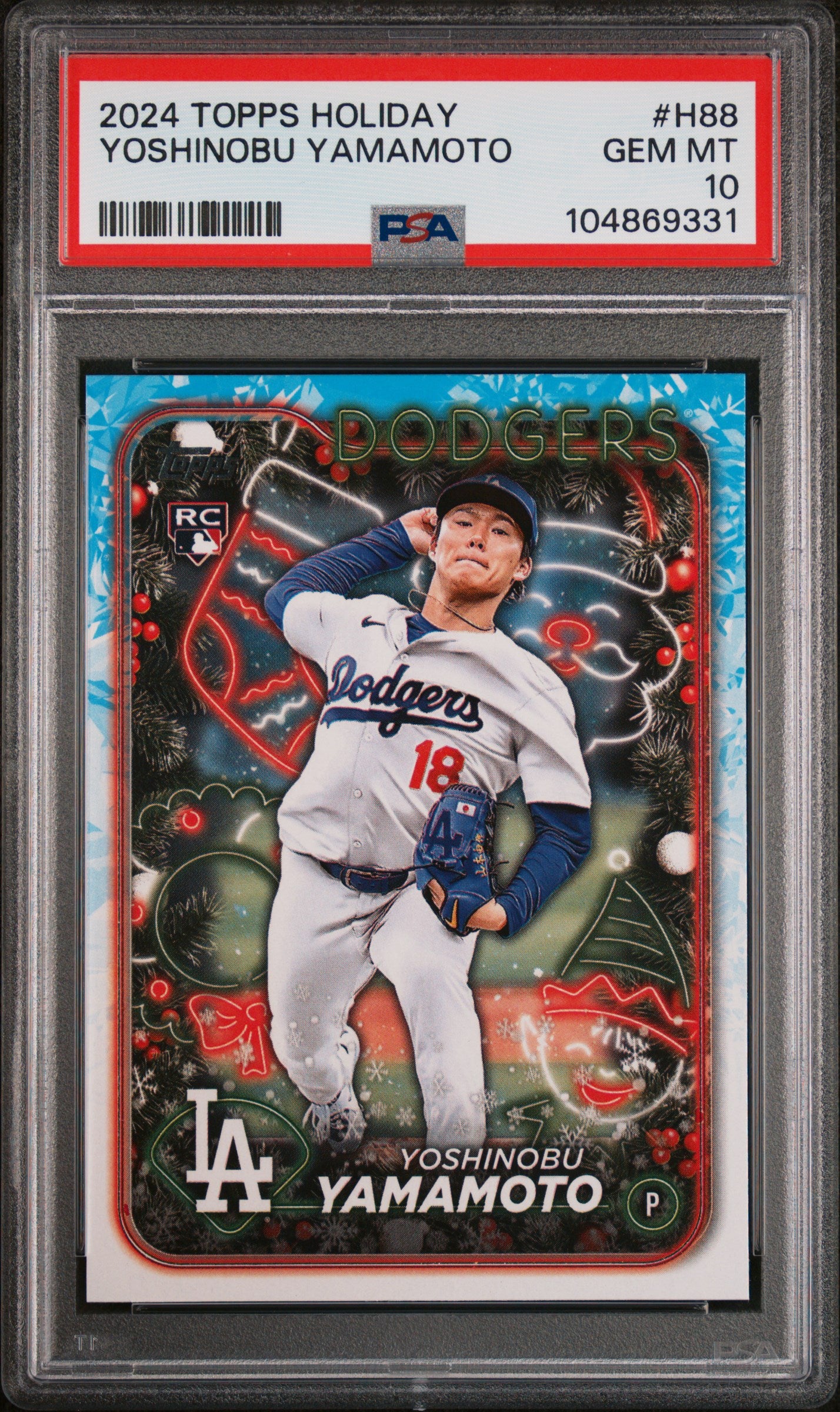 2024 Topps Holiday #H88 Yoshinobu Yamamoto PSA 10