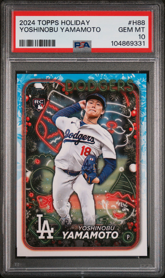 2024 Topps Holiday #H88 Yoshinobu Yamamoto PSA 10