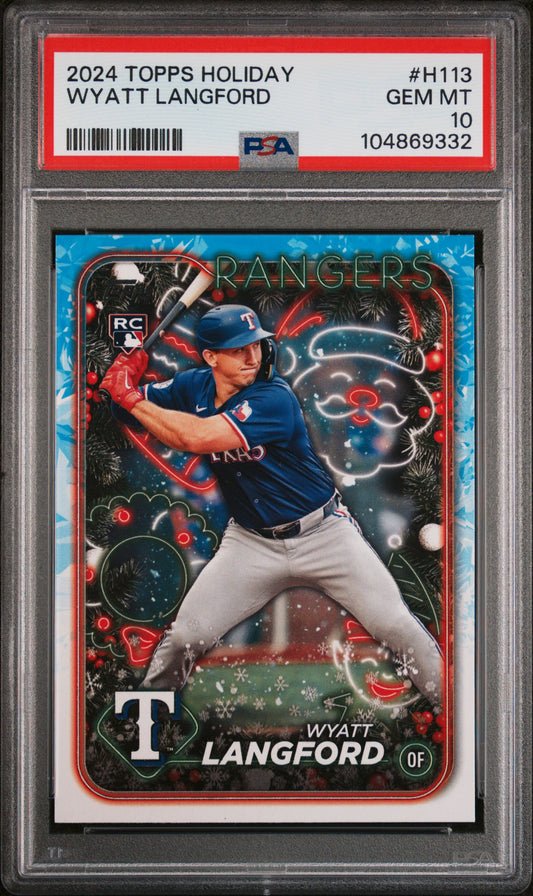 2024 Topps Holiday #H113 Wyatt Langford PSA 10