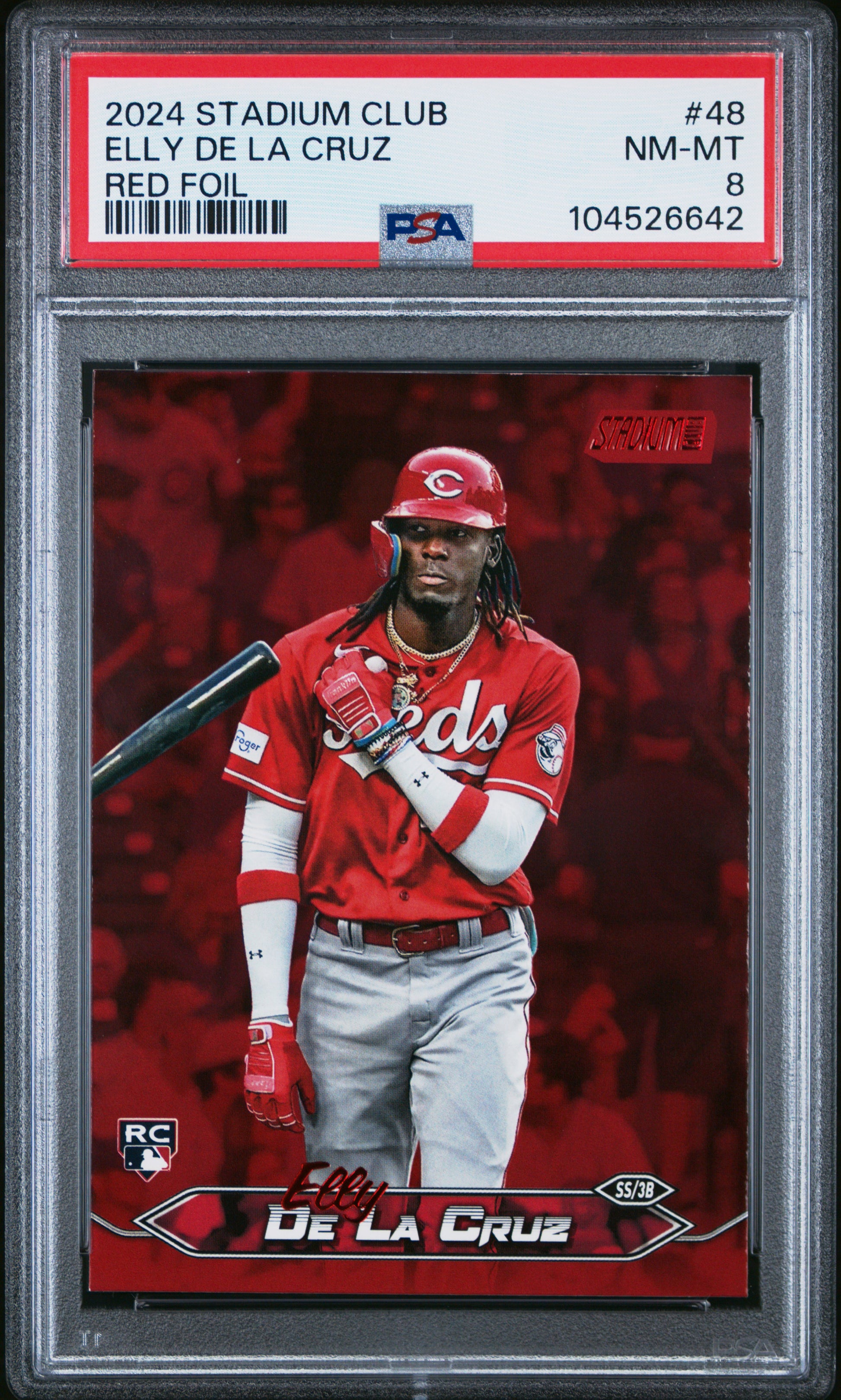 2024 Topps Stadium Club #48 Elly De La Cruz Red Foil PSA 8
