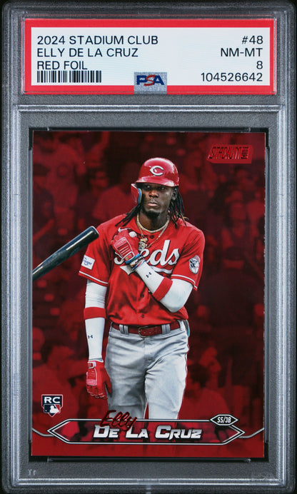 2024 Topps Stadium Club #48 Elly De La Cruz Red Foil PSA 8