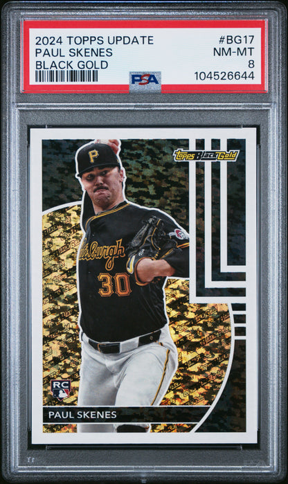 2024 Topps Update Topps Black Gold #BG17 Paul Skenes PSA 8