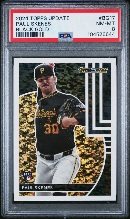 2024 Topps Update Topps Black Gold #BG17 Paul Skenes PSA 8