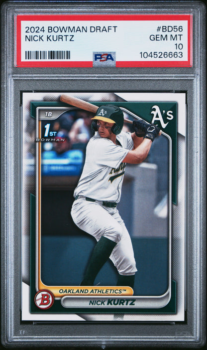 2024 Bowman Draft #BD56 Nick Kurtz PSA 10