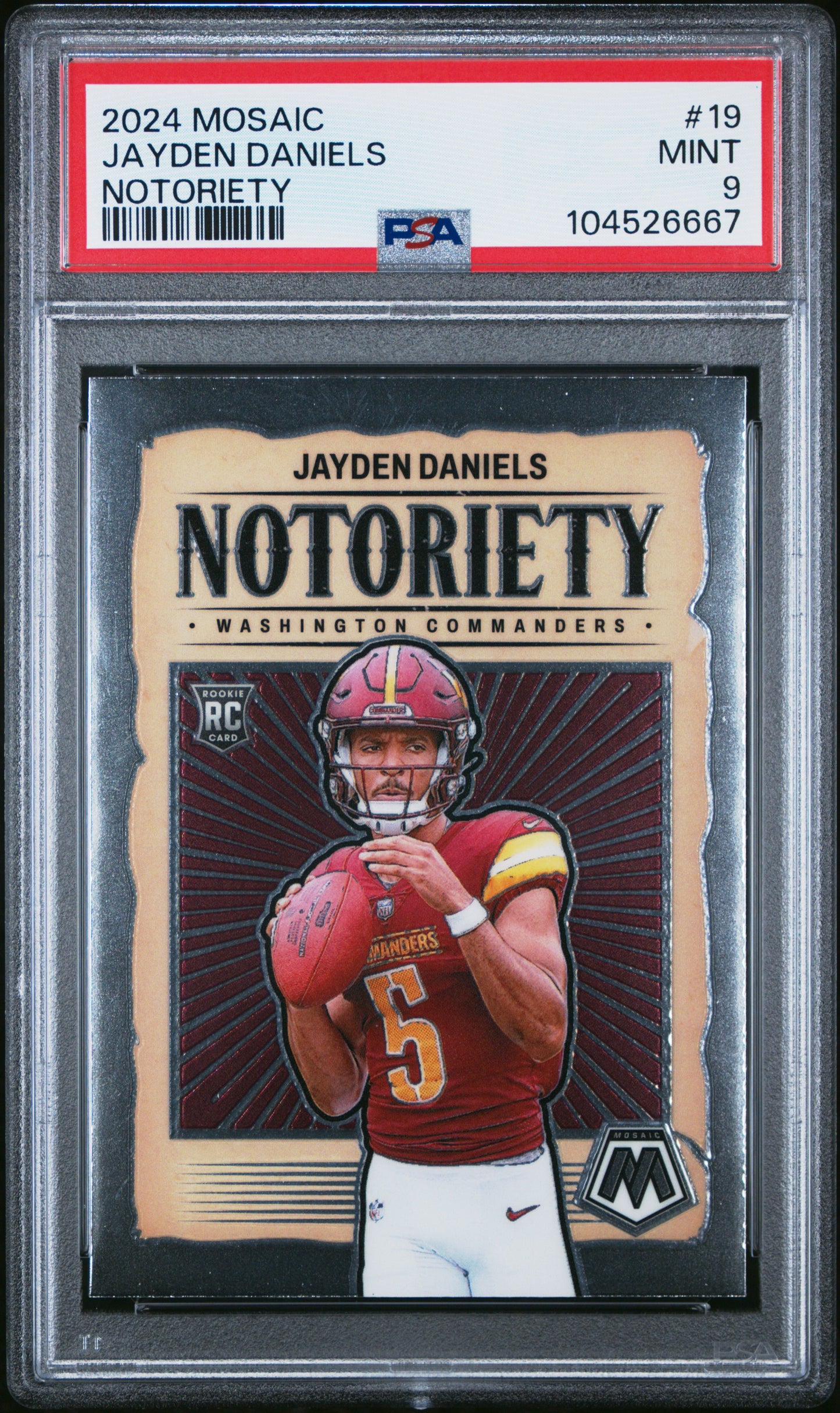 2024 Panini Mosaic Notoriety #19 Jayden Daniels PSA 9