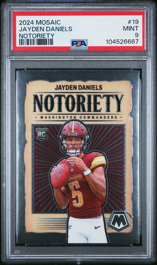 2024 Panini Mosaic Notoriety #19 Jayden Daniels PSA 9