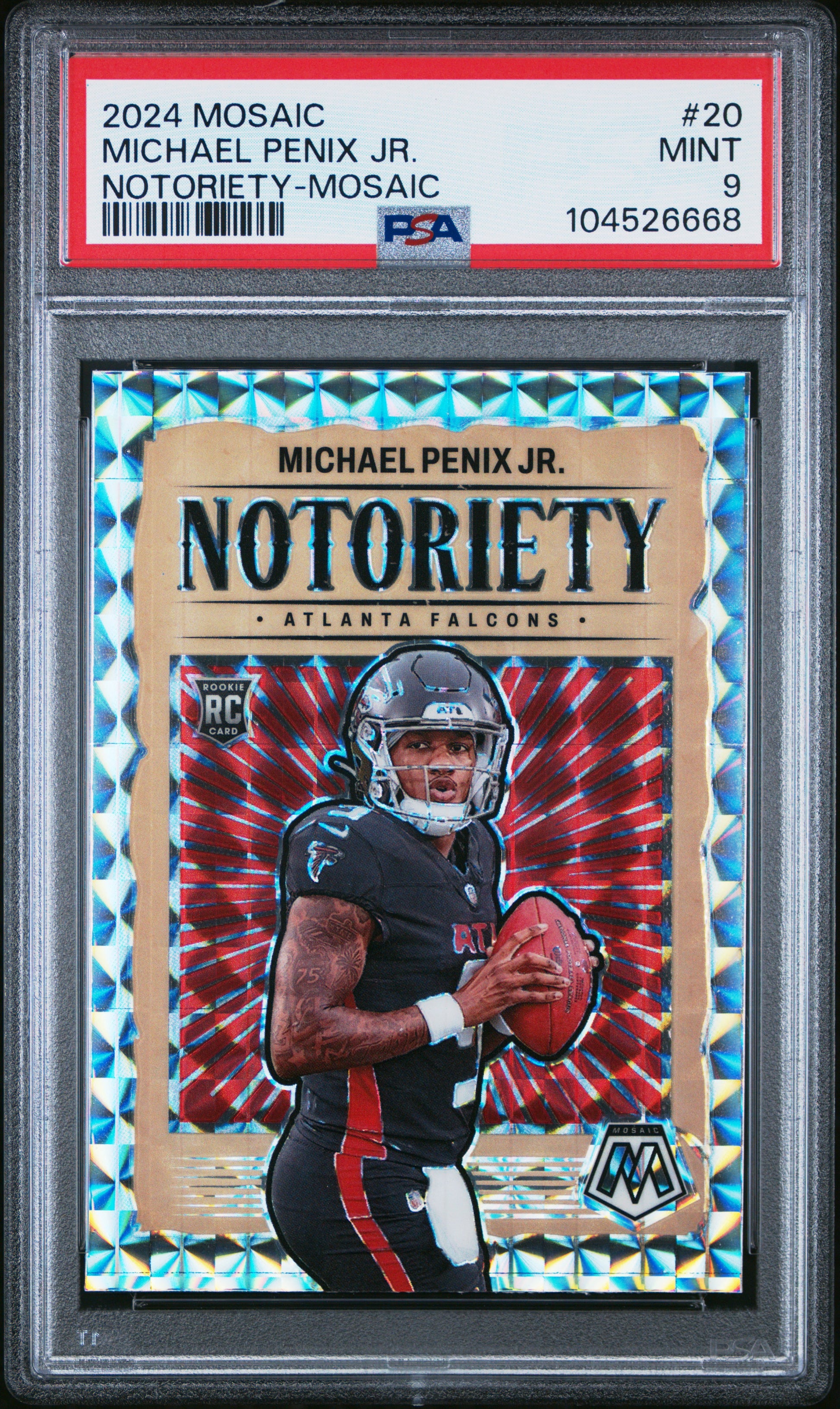 2024 Panini Mosaic Notoriety #20 Michael Penix Jr. Notoriety-Mosaic PSA 9