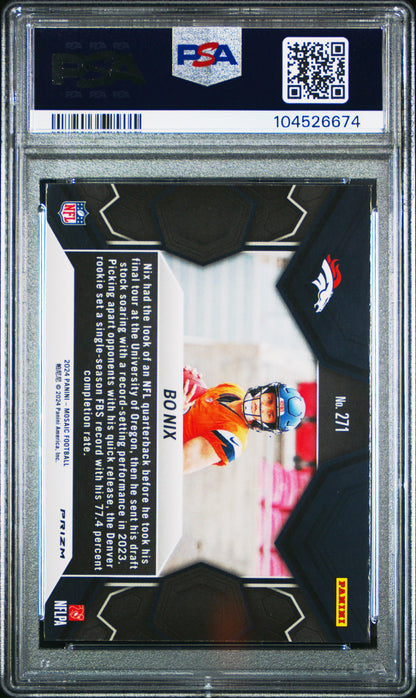 2024 Panini Mosaic #271 Bo Nix Green PSA 7