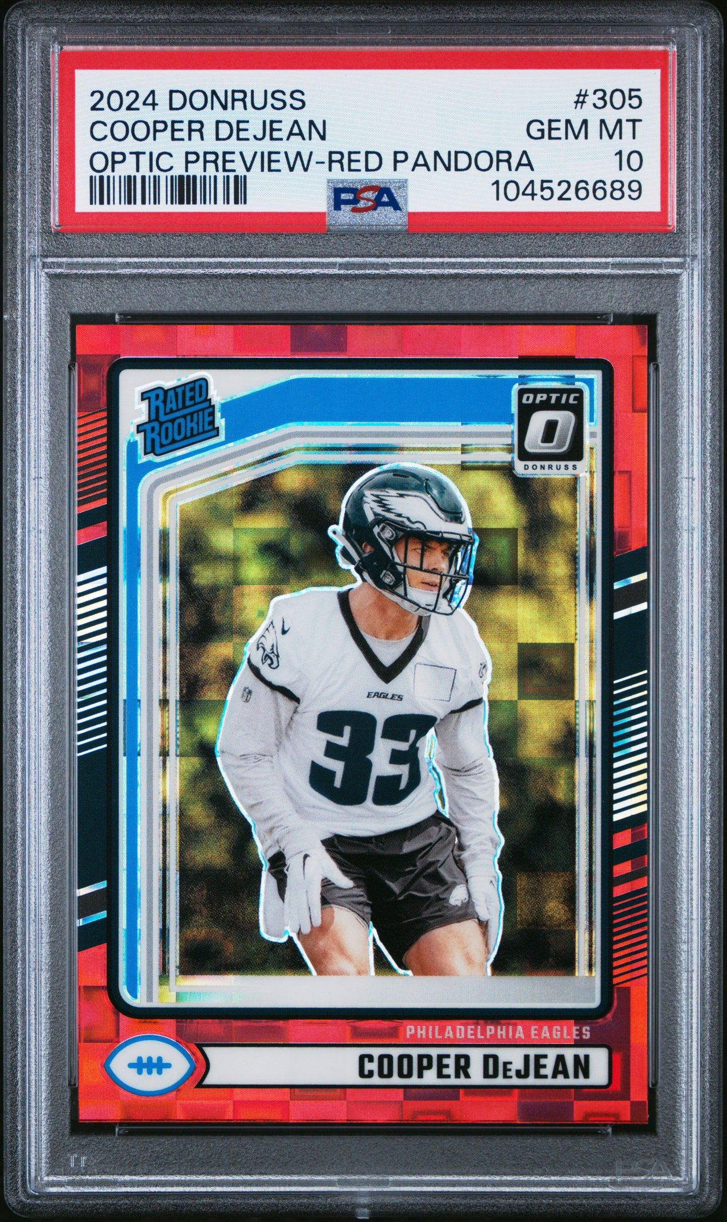 2024 Panini Donruss #305 Cooper Dejean Optic Preview-Red Pandora PSA 10