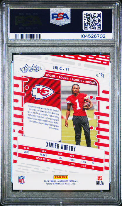 2024 Panini Absolute #128 Xavier Worthy PSA 9
