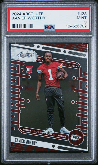2024 Panini Absolute #128 Xavier Worthy PSA 9