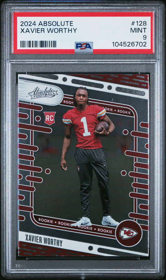 2024 Panini Absolute #128 Xavier Worthy PSA 9