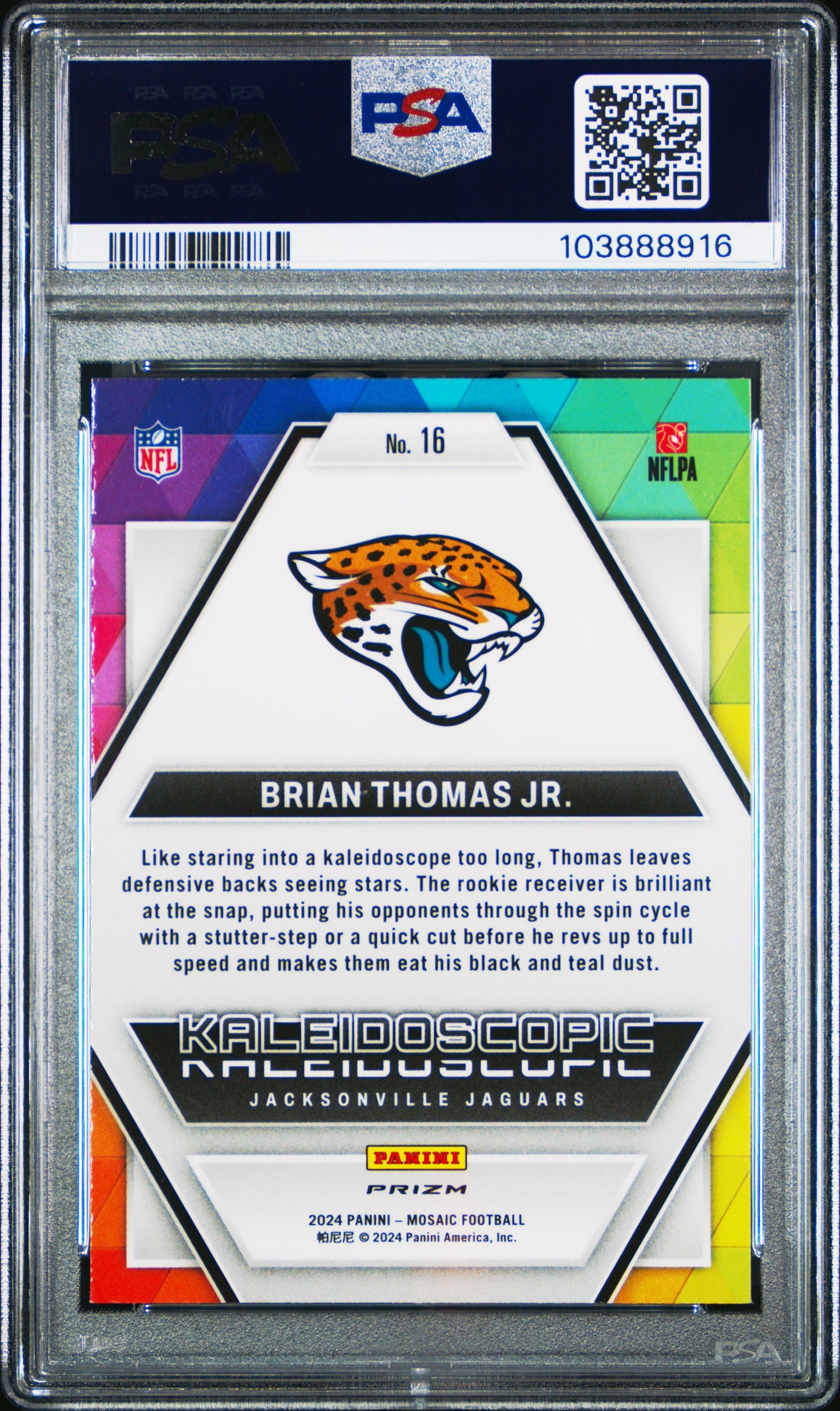 2024 Panini Mosaic Kaleidoscopic #16 Brian Thomas Jr. PSA 9